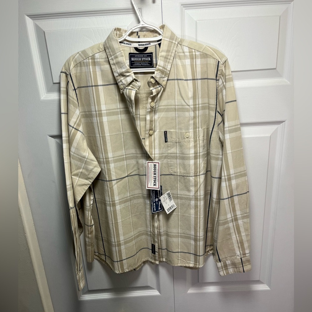Rough Stock Plaid Men's Casual Button Down Shirt